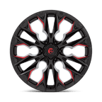 Fuel 1Pc D823 Flame 22X10 -18 Gloss Black Mill W/ Candy Red