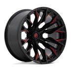 Fuel 1Pc D823 Flame 22X12 -44 Gloss Black Mill W/ Candy Red