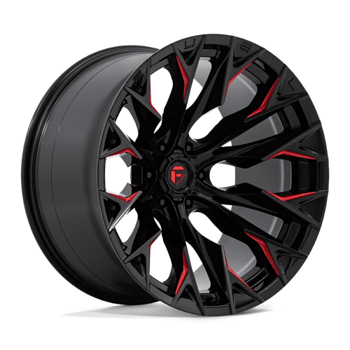 Fuel 1Pc D823 Flame 22X12 -44 Gloss Black Mill W/ Candy Red