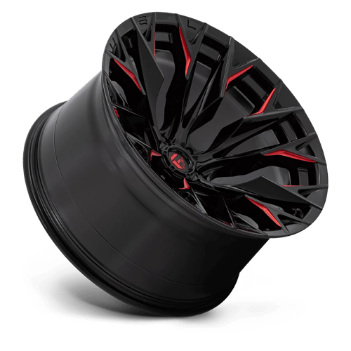 Fuel 1Pc D823 Flame 22X12 -44 Gloss Black Mill W/ Candy Red