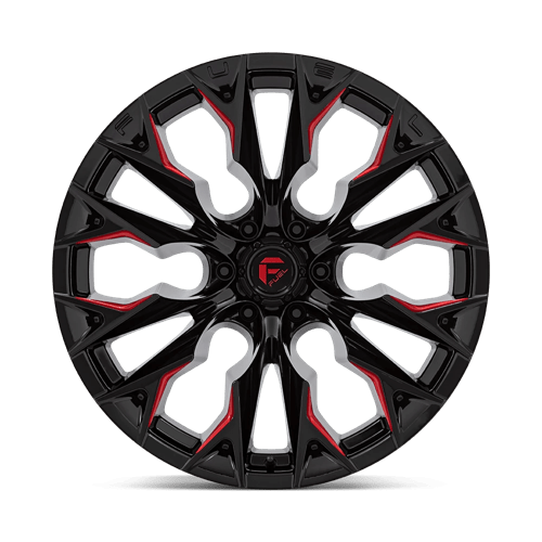 Fuel 1Pc D823 Flame 22X12 -44 Gloss Black Mill W/ Candy Red