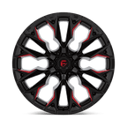 Fuel 1Pc D823 Flame 22X12 -44 Gloss Black Mill W/ Candy Red