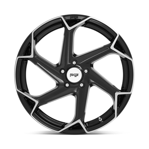 Niche 1Pc M255 Flash 20X10.5 +20 Gloss Black Brushed