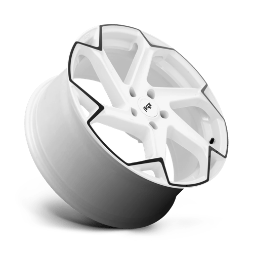 Niche 1Pc M257 Flash 20X9 +27 Gloss White W/ Black