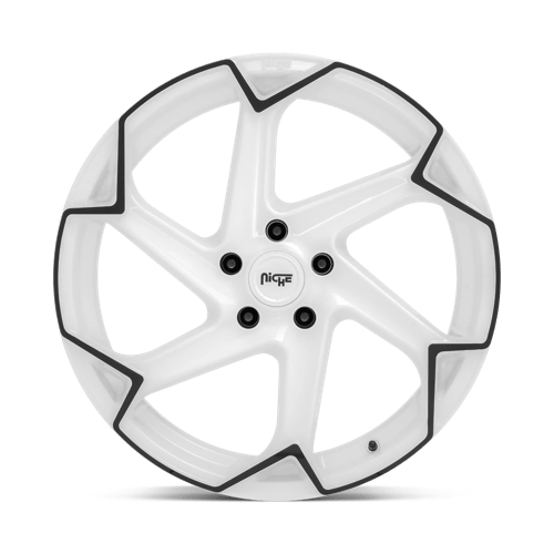 Niche 1Pc M257 Flash 20X9 +27 Gloss White W/ Black