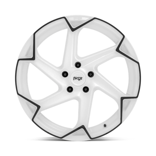 Niche 1Pc M257 Flash 20X9 +38 Gloss White W/ Black
