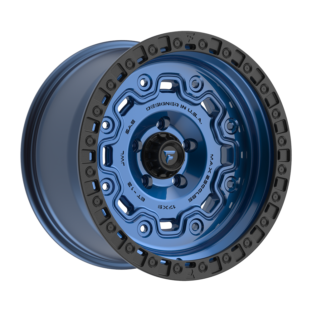 Fittipaldi FT100 17X9 -12 Gloss Blue with Black Ring