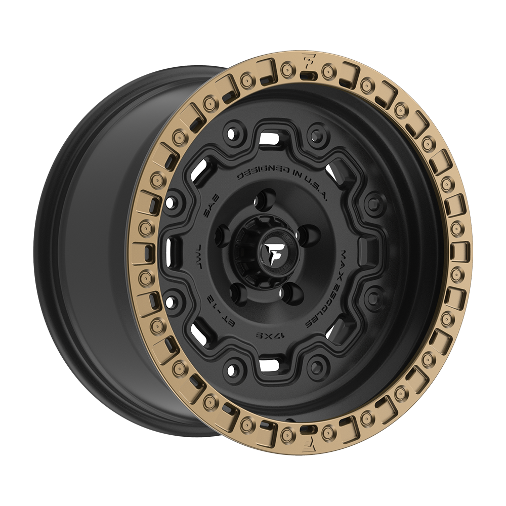 Fittipaldi FT100 17X9 -12 Satin Black with Bronze Ring