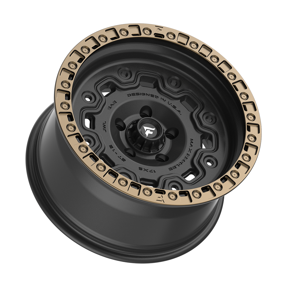 Fittipaldi FT100 17X9 -12 Satin Black with Bronze Ring