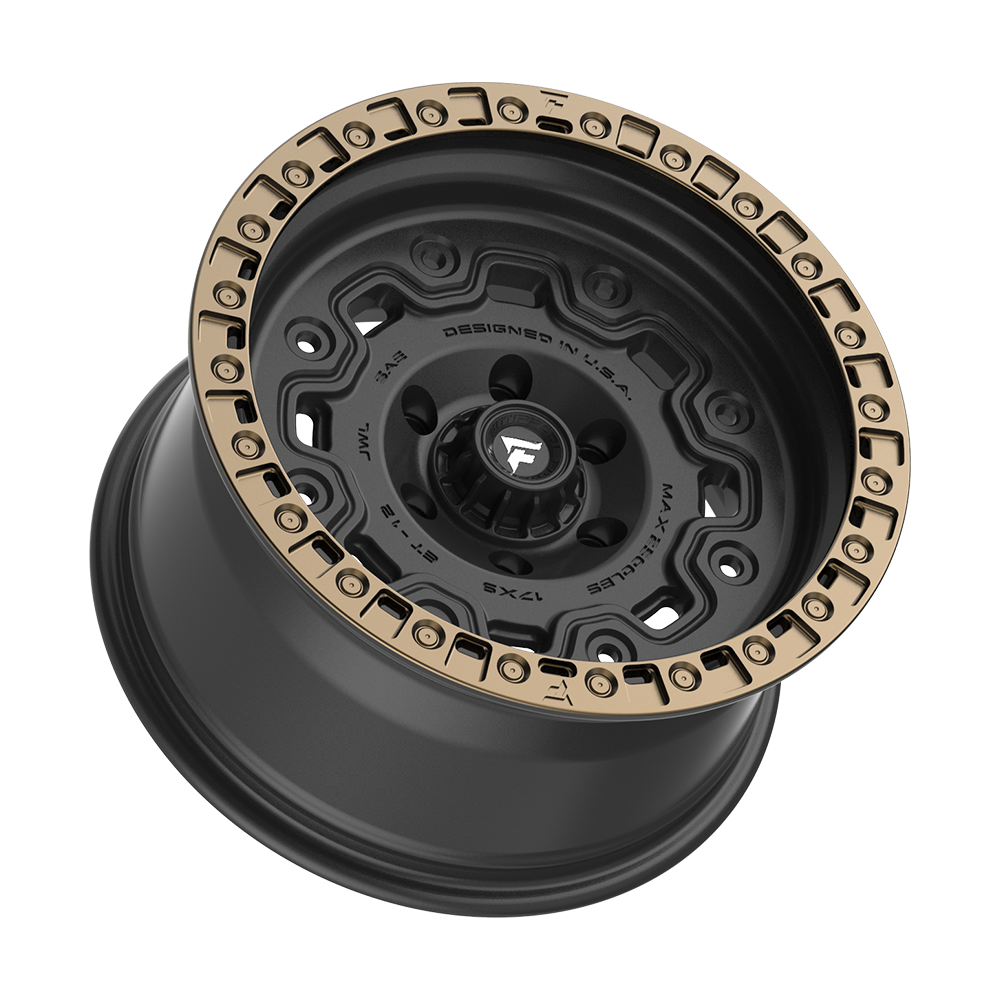 Fittipaldi FT100 17X9 -12 Satin Black with Bronze Ring