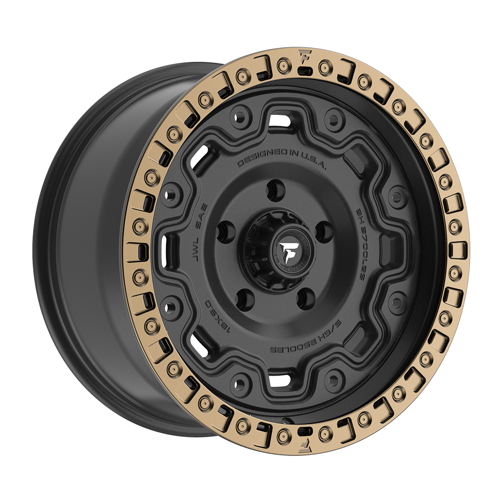 Fittipaldi FT100 18X9 +18 Satin Black with Bronze Ring