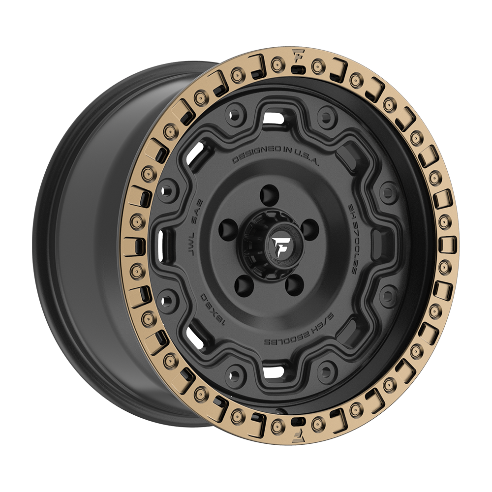Fittipaldi FT100 18X9 +0 Satin Black with Bronze Ring