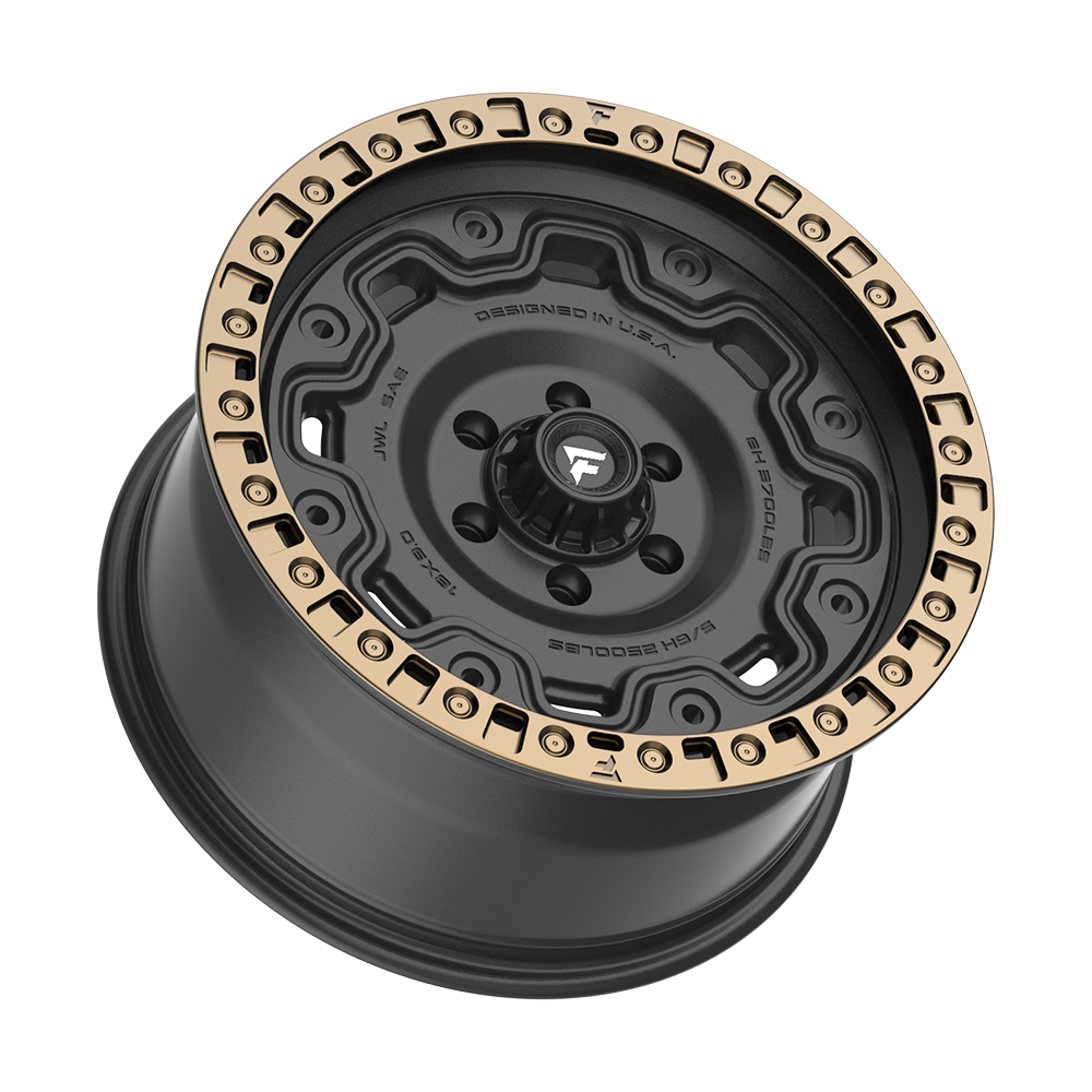 Fittipaldi FT100 18X9 +18 Satin Black with Bronze Ring