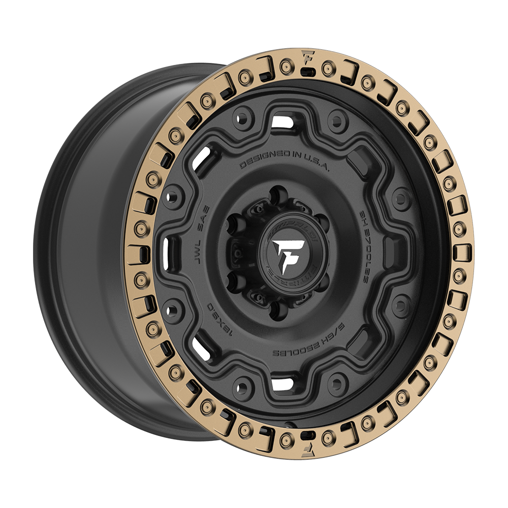 Fittipaldi FT100 18X9 +18 Satin Black with Bronze Ring