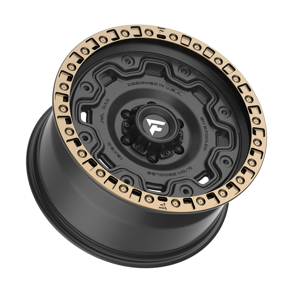 Fittipaldi FT100 18X9 +18 Satin Black with Bronze Ring