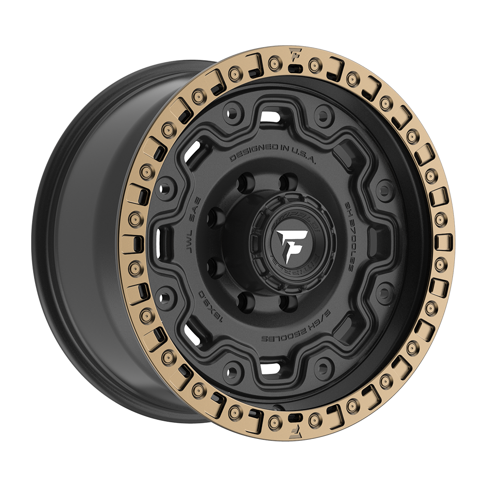 Fittipaldi FT100 18X9 +18 Satin Black with Bronze Ring