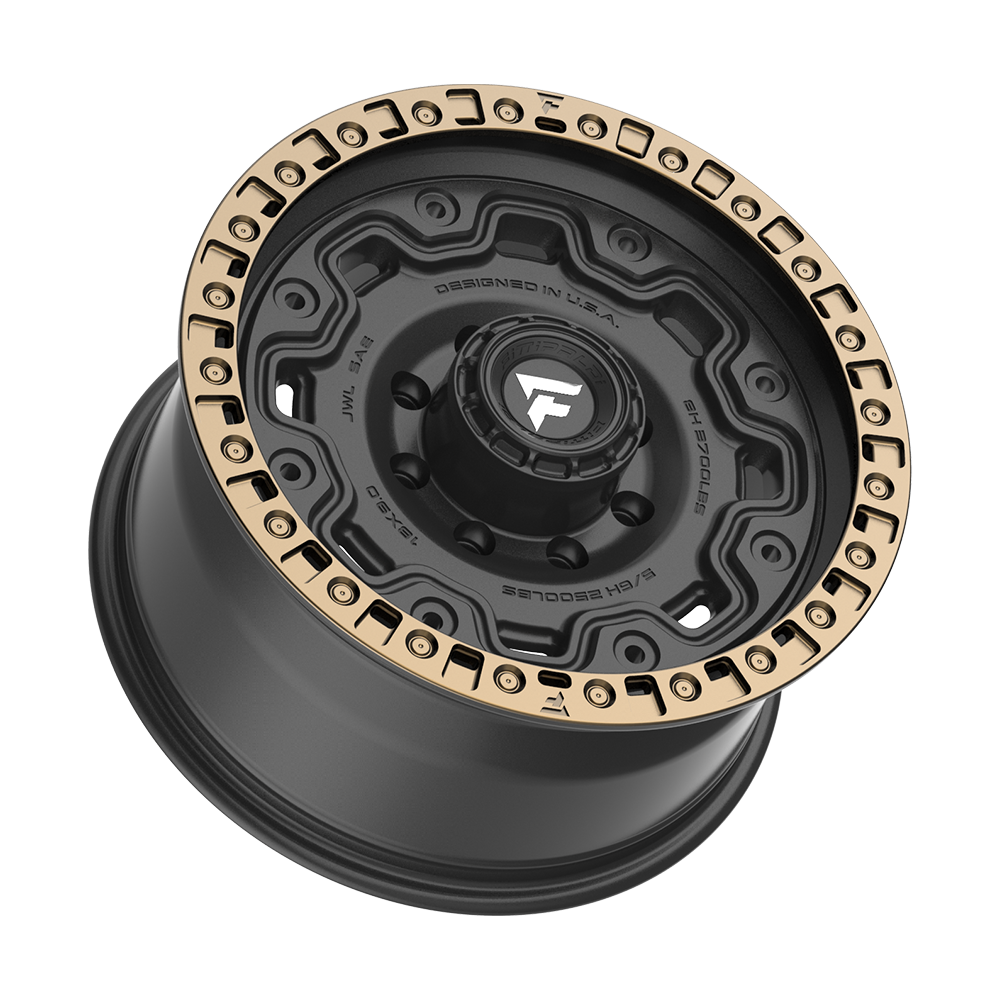 Fittipaldi FT100 18X9 +18 Satin Black with Bronze Ring