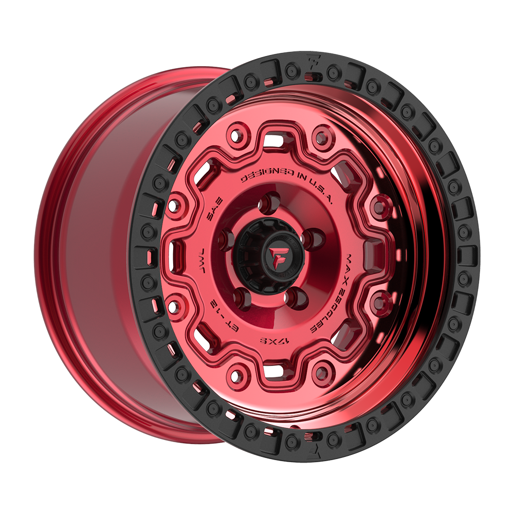 Fittipaldi FT100 17X9 -12 Machined with Red Tint and Black Ring