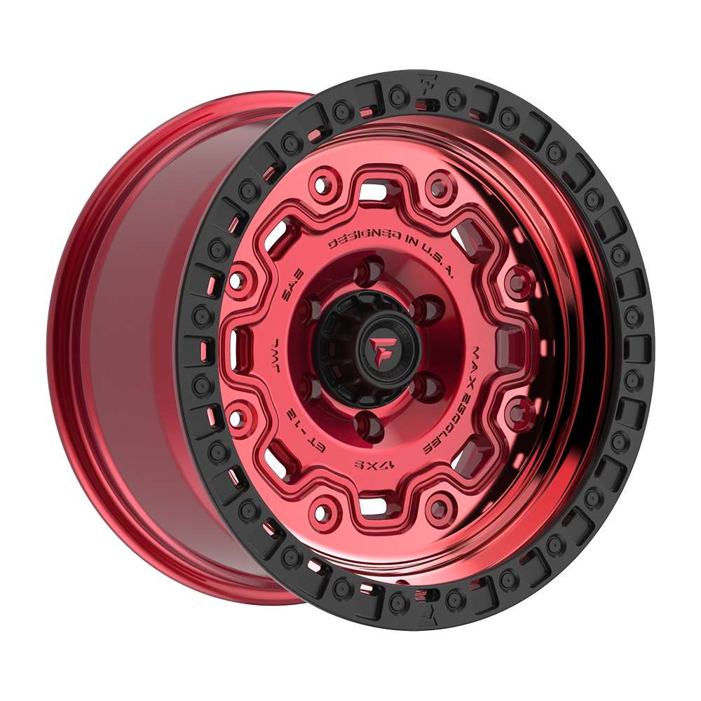 Fittipaldi FT100 17X9 -12 Machined with Red Tint and Black Ring