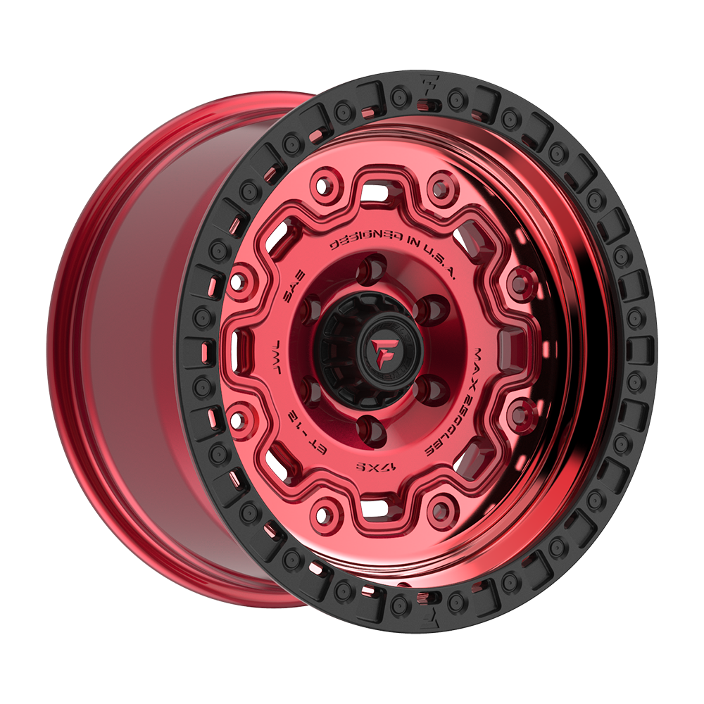 Fittipaldi FT100 17X9 -12 Machined with Red Tint and Black Ring