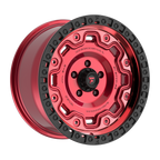 Fittipaldi FT100 18X9 +18 Gloss Red with Machined Face, Red Tint, and Satin Black Lip