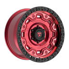 Fittipaldi FT100 18X9 +18 Gloss Red with Machined Face, Red Tint, and Satin Black Lip