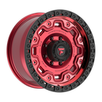 Fittipaldi FT100 18X9 +18 Gloss Red with Machined Face, Red Tint, and Satin Black Lip