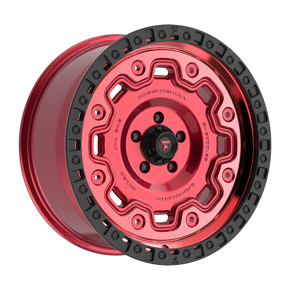 Fittipaldi FT100 20X9 +0 Gloss Red with Machined Face, Red Tint, and Satin Black Lip