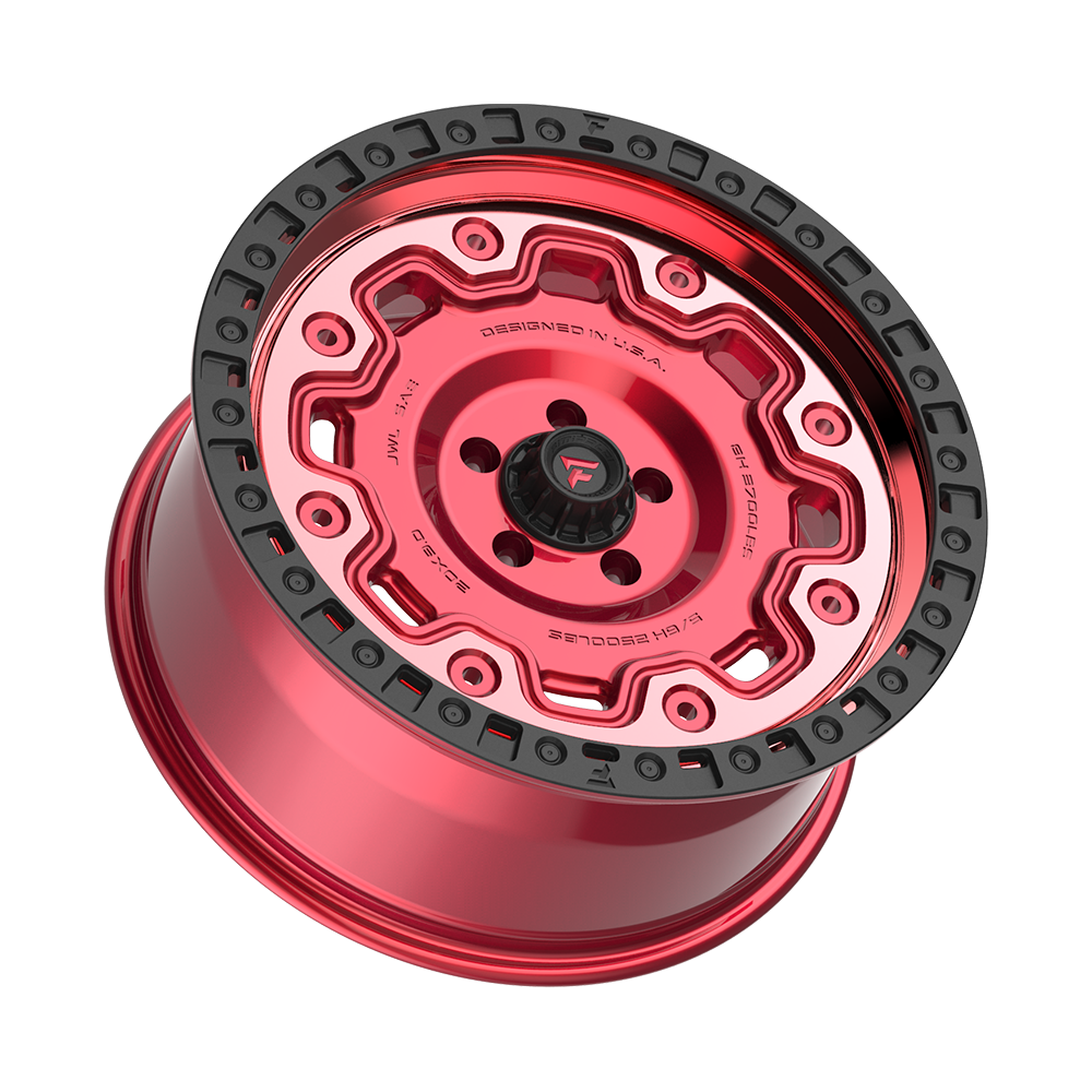 Fittipaldi FT100 20X9 +18 Gloss Red with Machined Face, Red Tint, and Satin Black Lip