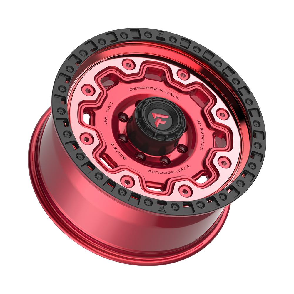 Fittipaldi FT100 20X9 +18 Gloss Red with Machined Face, Red Tint, and Satin Black Lip