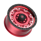 Fittipaldi FT100 20X9 +18 Gloss Red with Machined Face, Red Tint, and Satin Black Lip