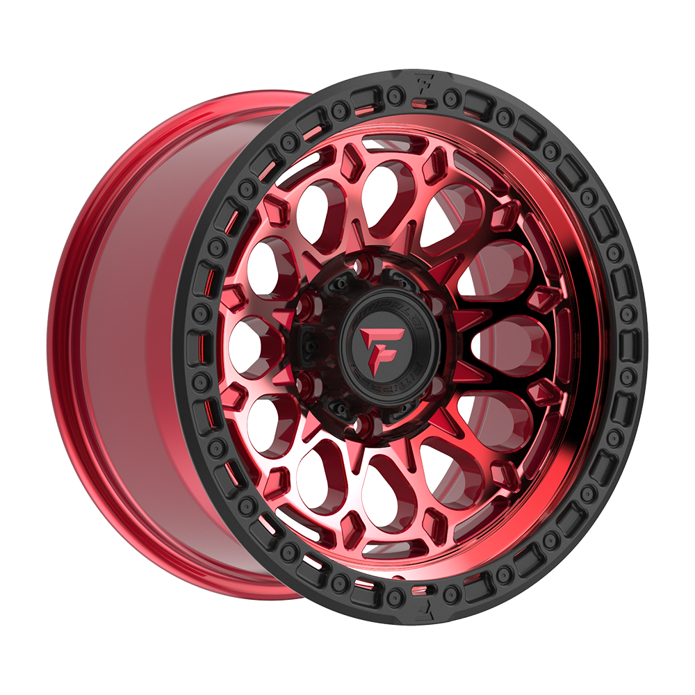 Fittipaldi FT101 17X9 -12 Machined with Red Tint and Black Ring