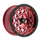 Fittipaldi FT101 18X9 +0 Gloss Red with Machined Face, Red Tint, and Satin Black Lip