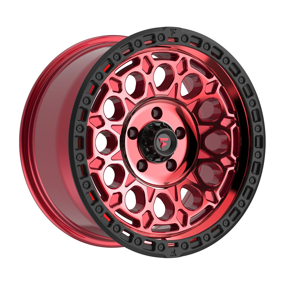 Fittipaldi FT101 18X9 +18 Gloss Red with Machined Face, Red Tint, and Satin Black Lip