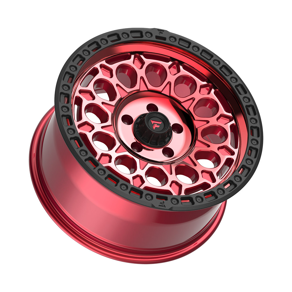 Fittipaldi FT101 18X9 +18 Gloss Red with Machined Face, Red Tint, and Satin Black Lip
