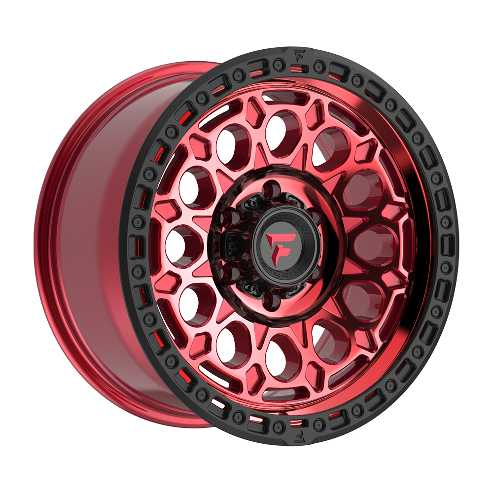 Fittipaldi FT101 18X9 +18 Gloss Red with Machined Face, Red Tint, and Satin Black Lip