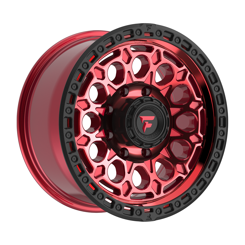 Fittipaldi FT101 18X9 +18 Gloss Red with Machined Face, Red Tint, and Satin Black Lip