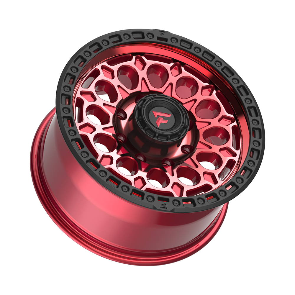 Fittipaldi FT101 18X9 +18 Gloss Red with Machined Face, Red Tint, and Satin Black Lip