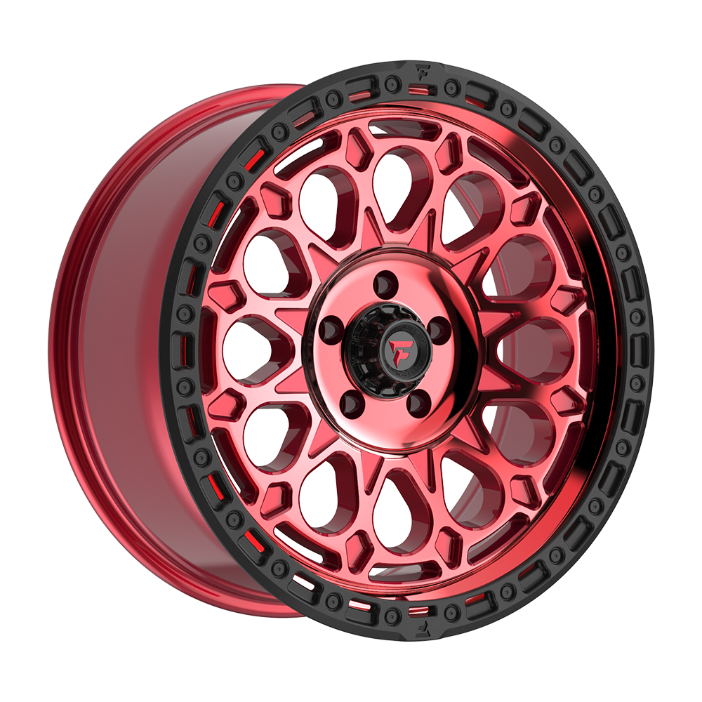 Fittipaldi FT101 20X9 +0 Gloss Red with Machined Face, Red Tint, and Satin Black Lip