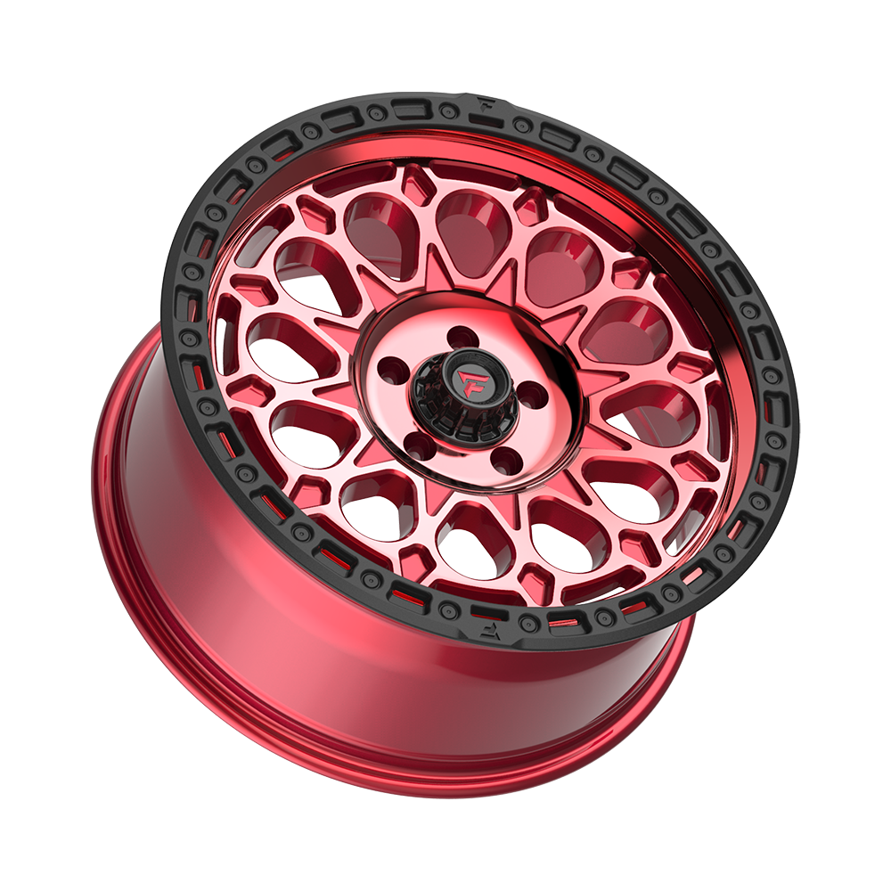 Fittipaldi FT101 20X9 +18 Gloss Red with Machined Face, Red Tint, and Satin Black Lip