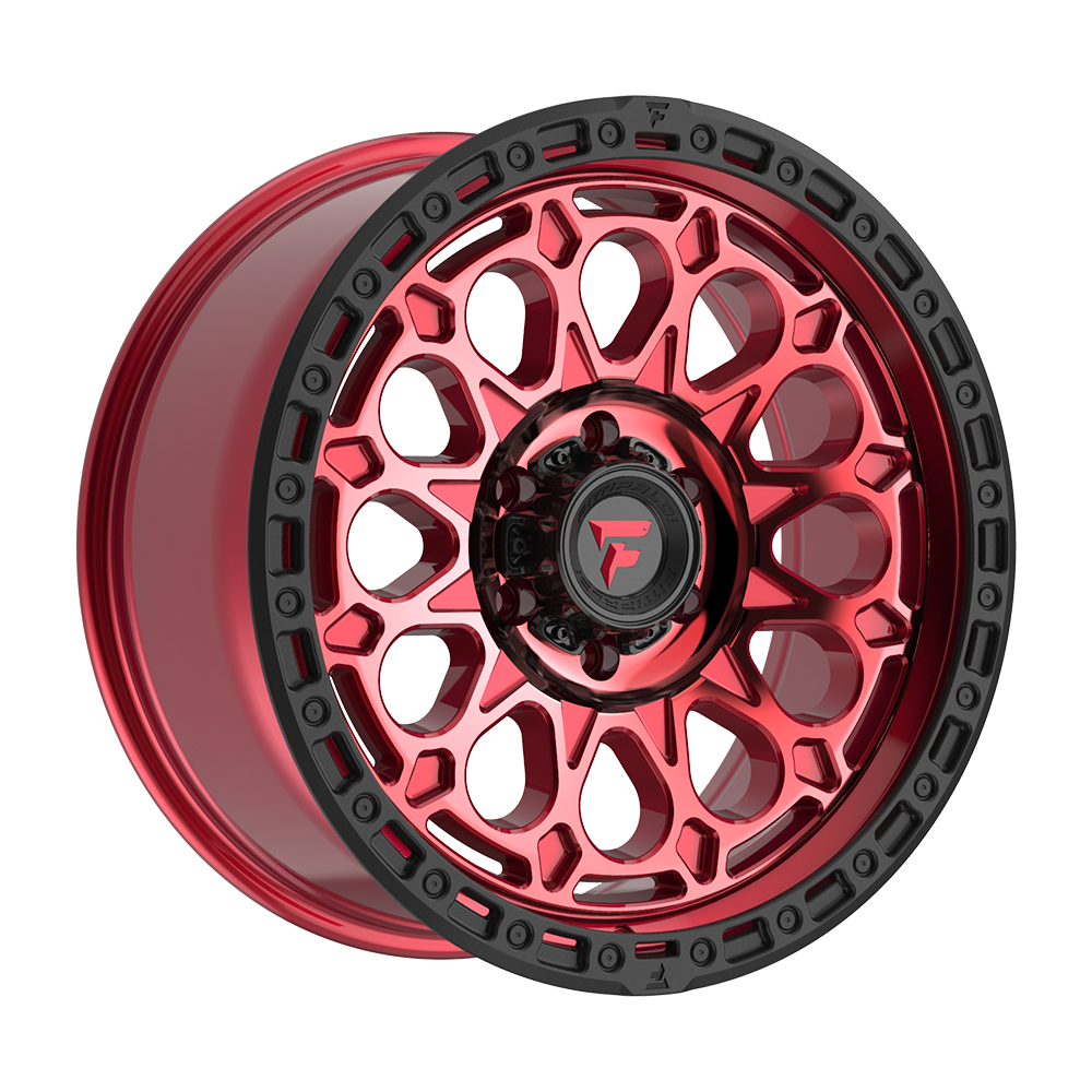 Fittipaldi FT101 20X9 +18 Gloss Red with Machined Face, Red Tint, and Satin Black Lip