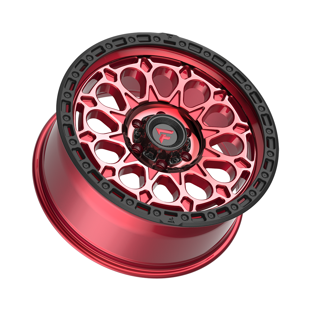 Fittipaldi FT101 20X9 +18 Gloss Red with Machined Face, Red Tint, and Satin Black Lip