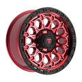 Fittipaldi FT101 20X9 +18 Gloss Red with Machined Face, Red Tint, and Satin Black Lip