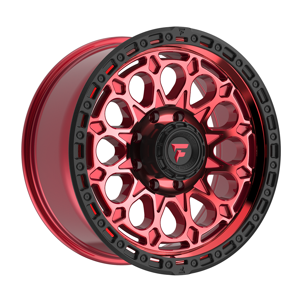 Fittipaldi FT101 20X9 +18 Gloss Red with Machined Face, Red Tint, and Satin Black Lip