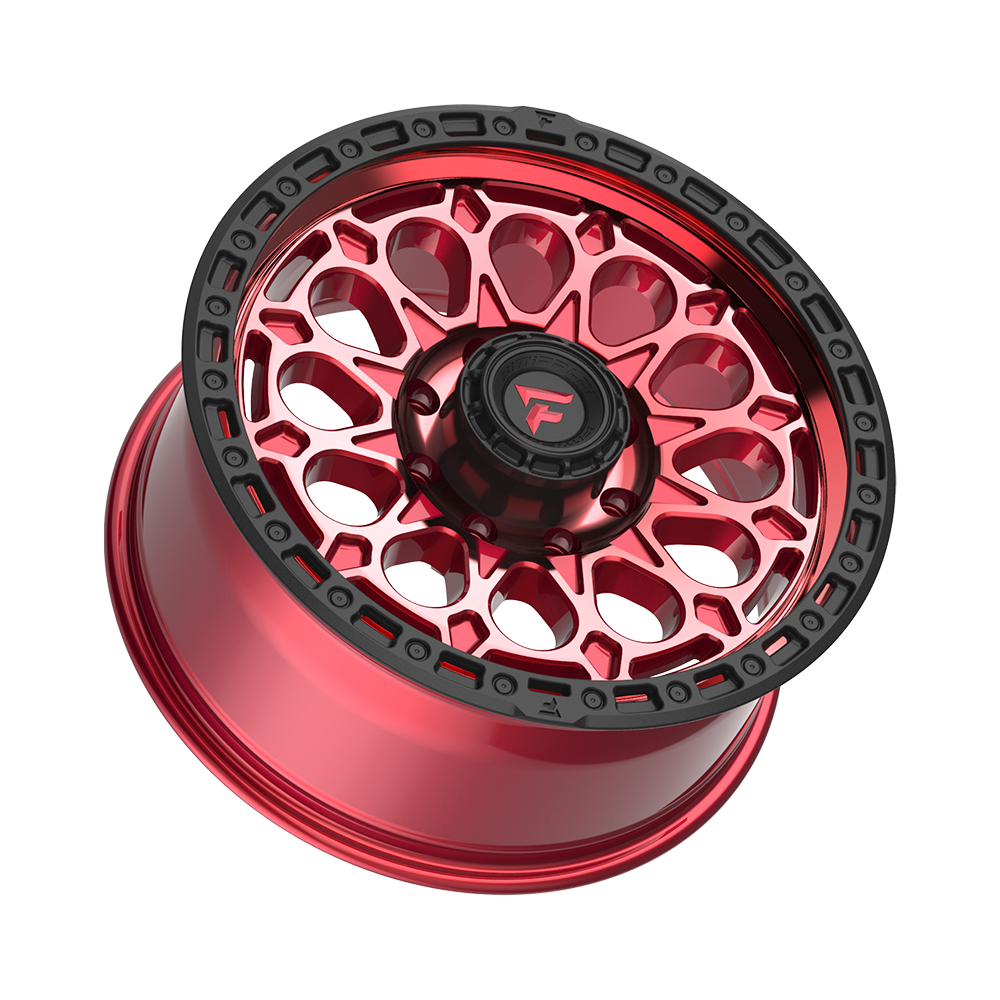 Fittipaldi FT101 20X9 +18 Gloss Red with Machined Face, Red Tint, and Satin Black Lip