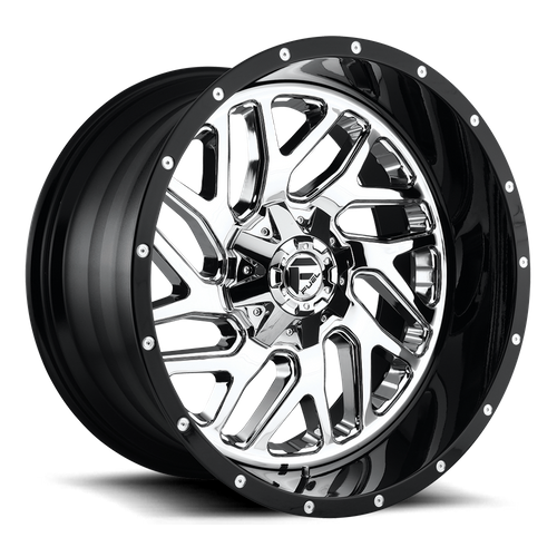 Fuel 1Pc D211 Triton 20X10 -19 Chrome Plated Gloss Black Lip