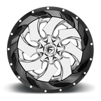 Fuel 1Pc D240 Cleaver 22X8.25 +121 Chrome W/ Gloss Black Lip