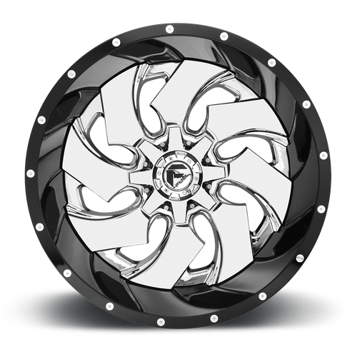 Fuel 1Pc D240 Cleaver 22X8.25 +121 Chrome W/ Gloss Black Lip