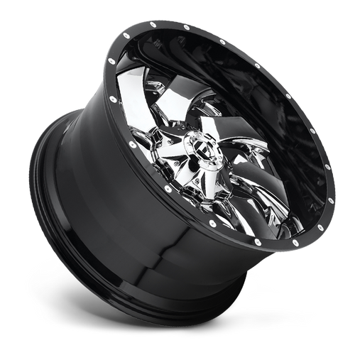Fuel 1Pc D240 Cleaver 22X10 -13 Chrome Plated Gloss Black Lip