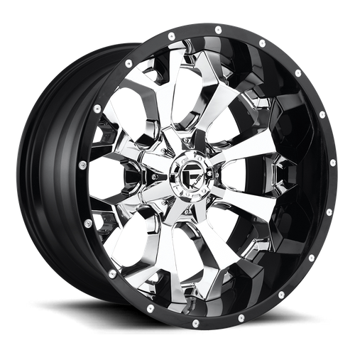 Fuel 1Pc D246 Assault 22X12 -44 Chrome Plated Gloss Black Lip